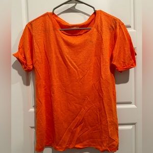 Orange XS J Crew Linen Tee